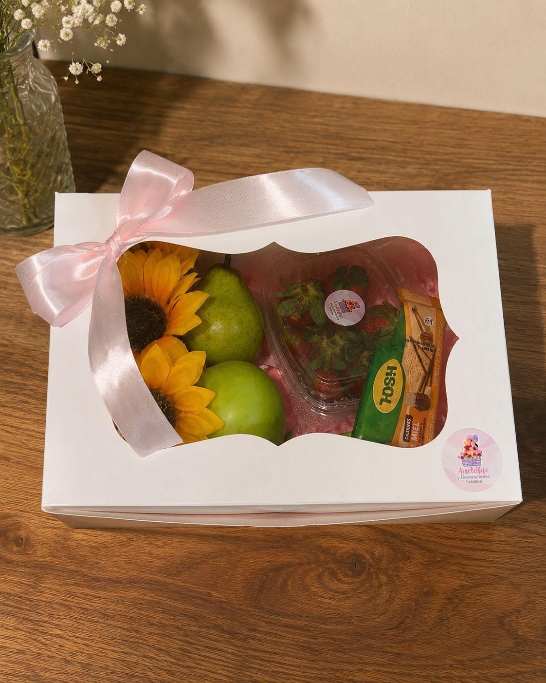 Caja frutal + girasoles